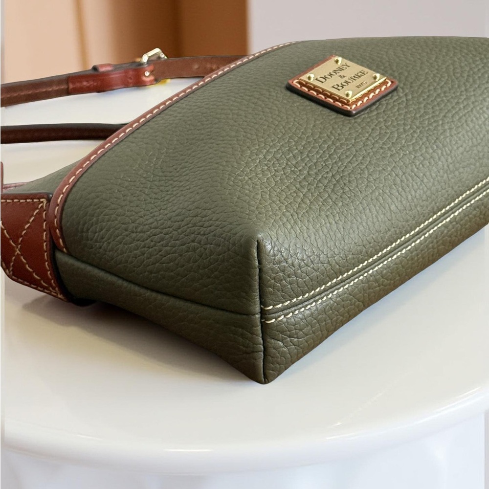 Authentic Dooney & Bourke Green and Brown Crossbody Bag - Picture 4 of 9